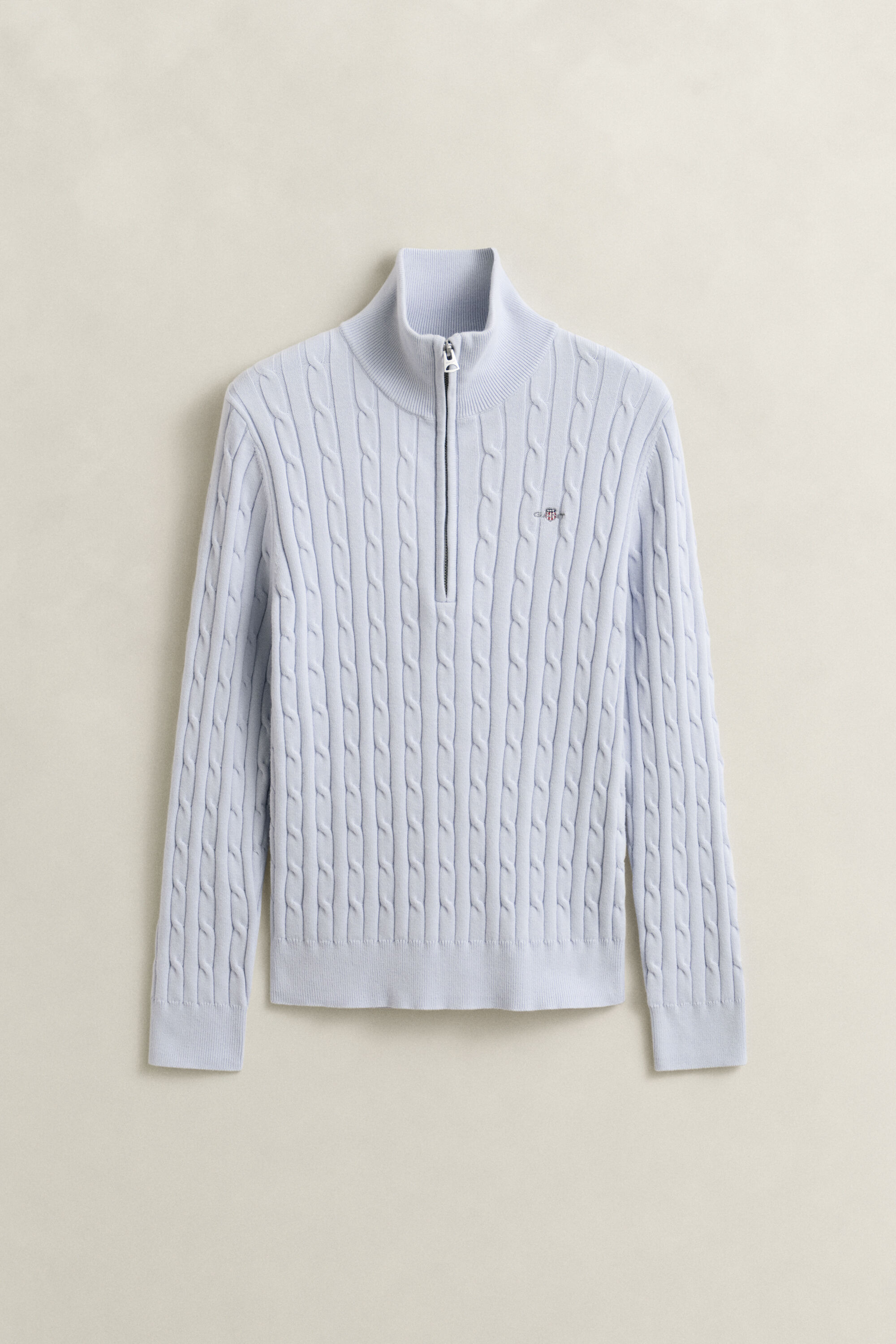 Maglia con zip corta a trecce