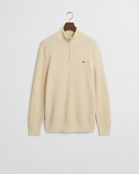 Maglia in cotone testurizzato con zip corta