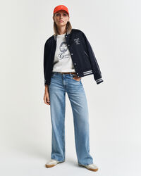 Maglia girocollo ricamata in cotone