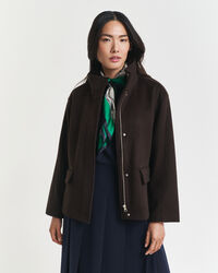 Giacca corta con zip in lana