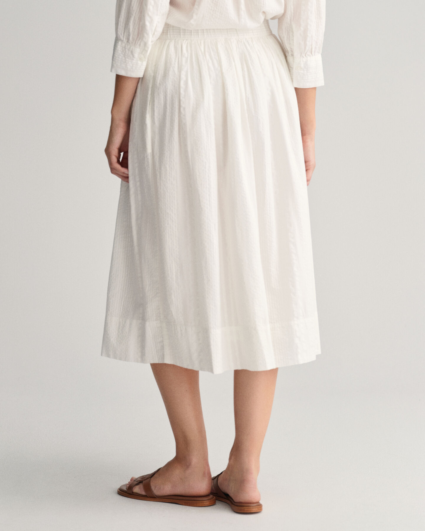 Gonna pull-on a righe Seersucker