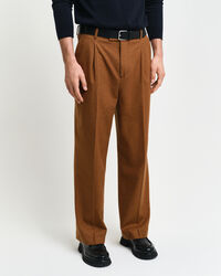 Pantaloni da abito in flanella di lana relaxed fit