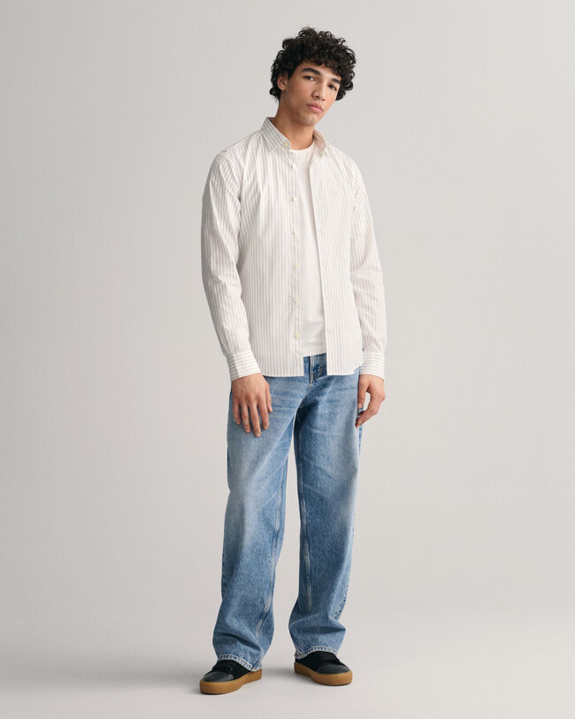 Camicia formale gessata slim fit