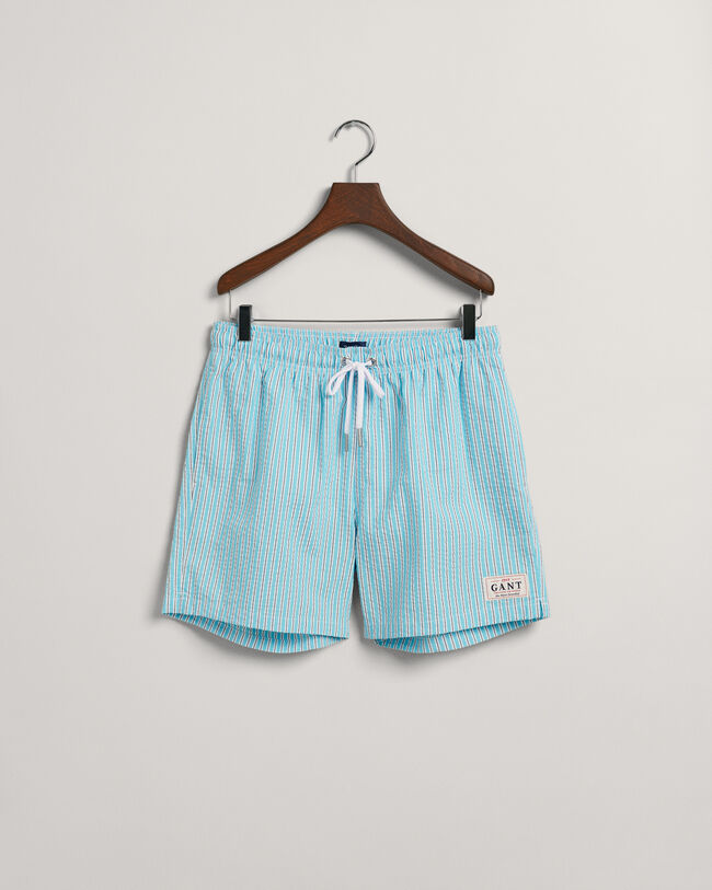 Pantaloncini da bagno in seersucker classic fit