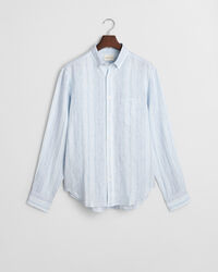 Camicia di lino a righe sottili regular fit