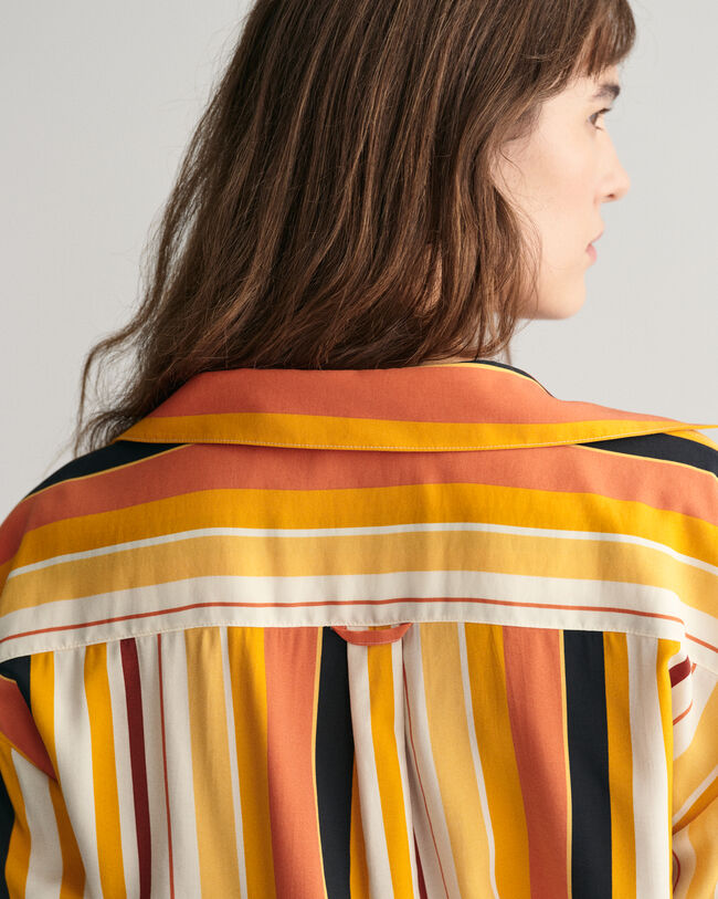 Camicia con laccetto a righe relaxed fit