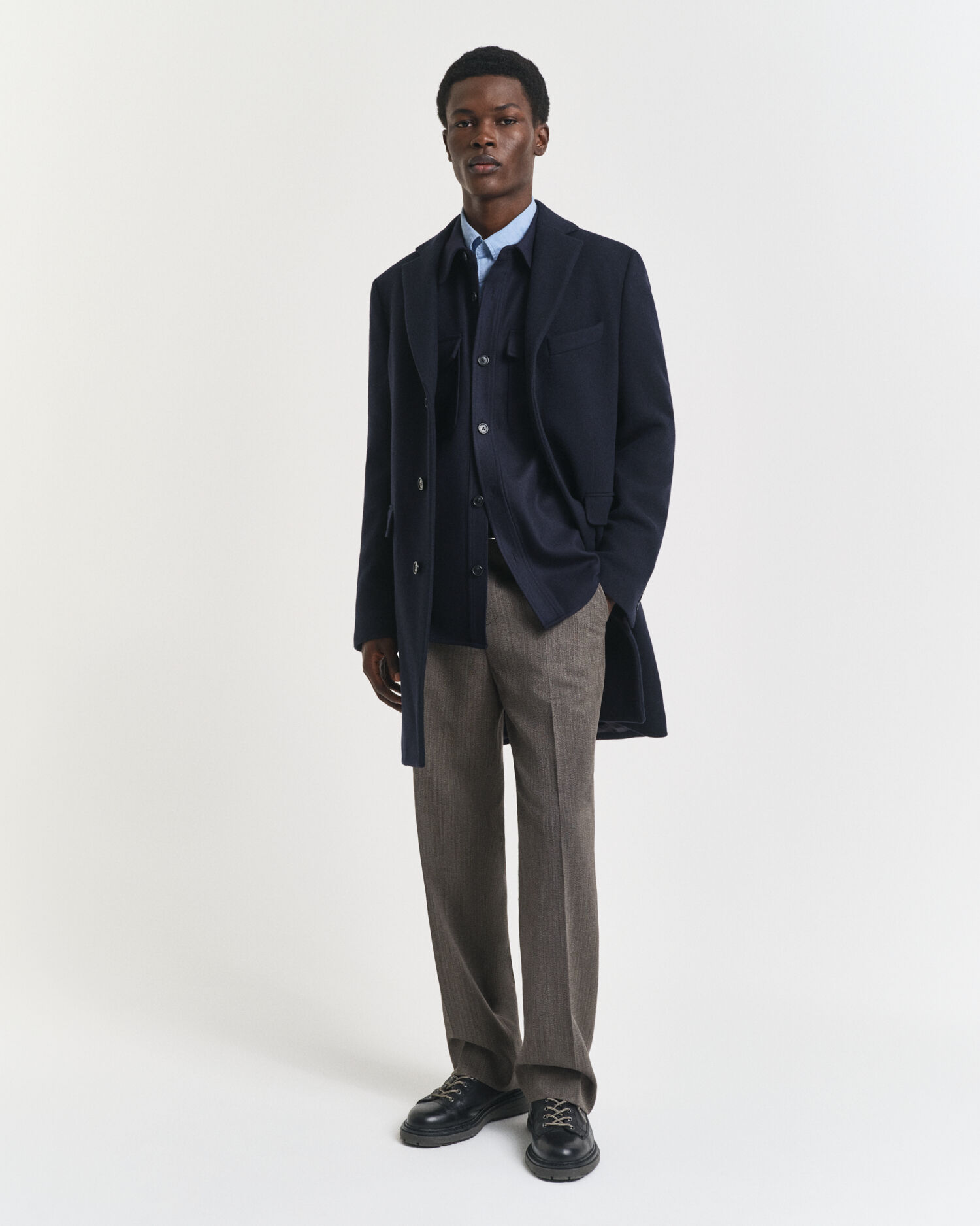 Pantaloni da abito con motivo a spina di pesce