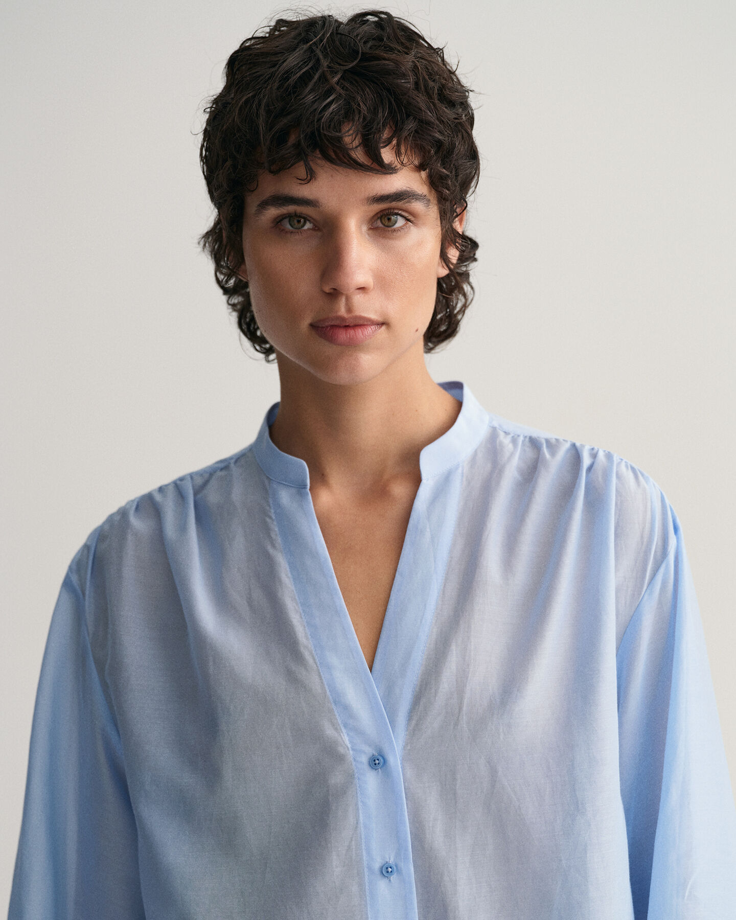 Blusa in misto cotone-seta relaxed fit