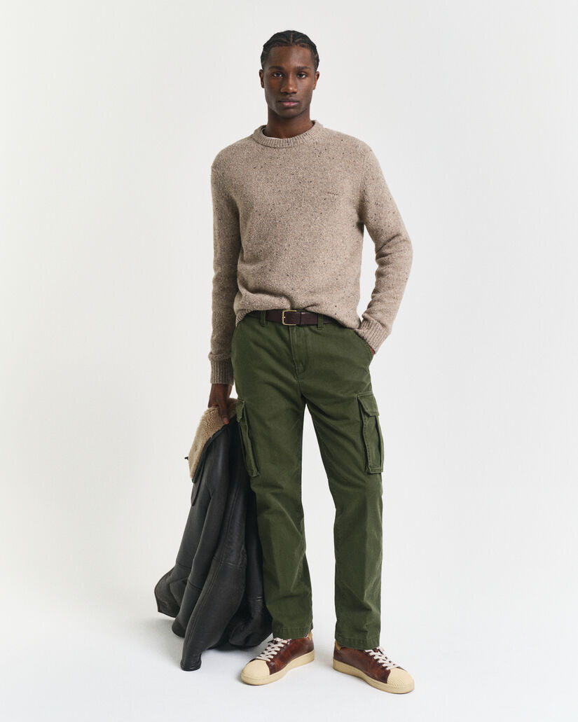 Pantaloni cargo in twill di cotone regular fit