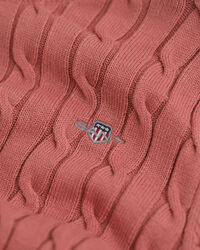 Maglia girocollo in cotone elasticizzato a trecce Teen Girls