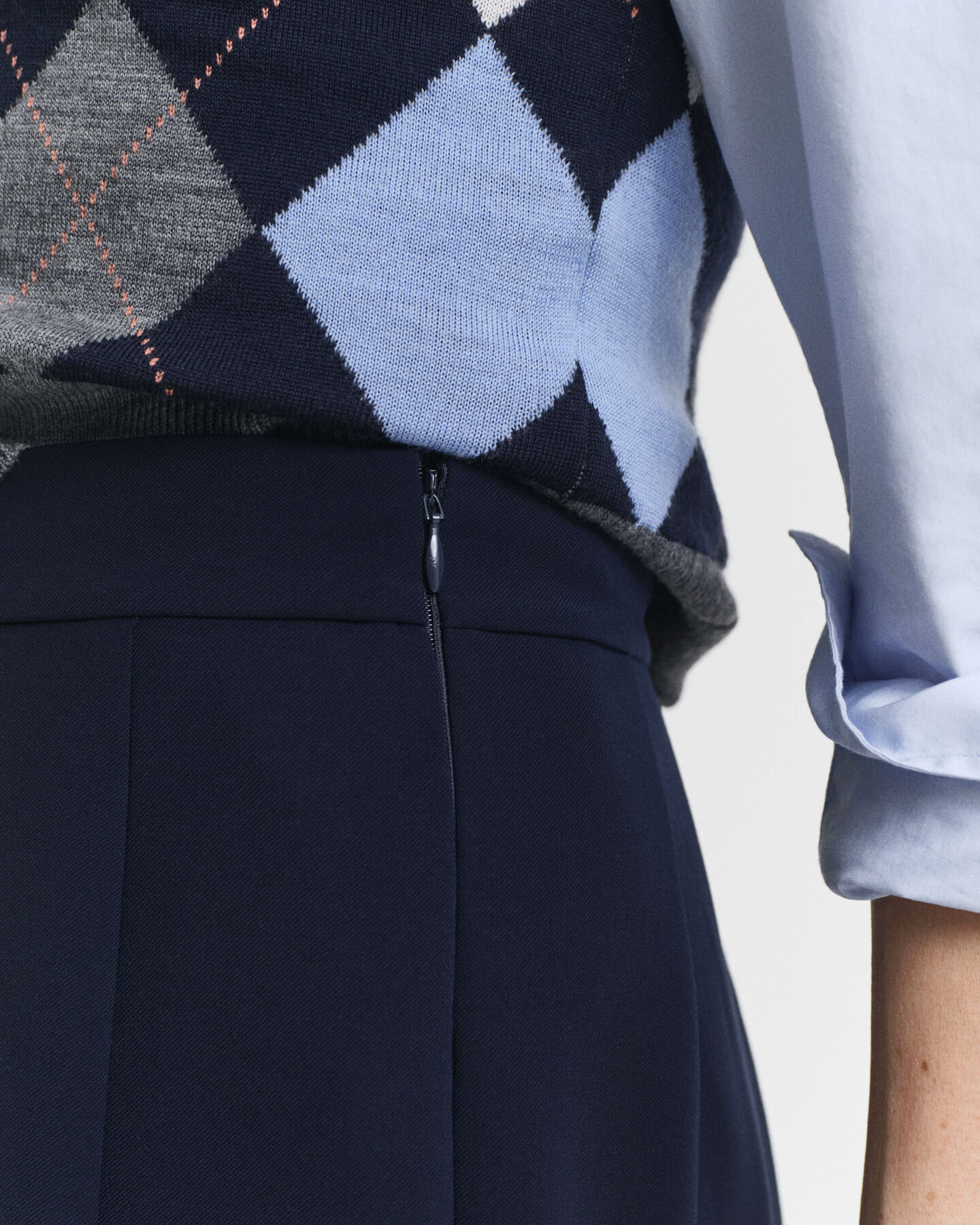 Gonna midi ampia con pieghe