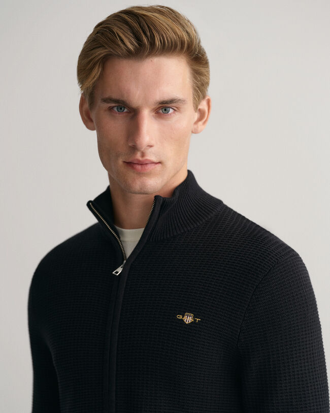 Cardigan in cotone testurizzato