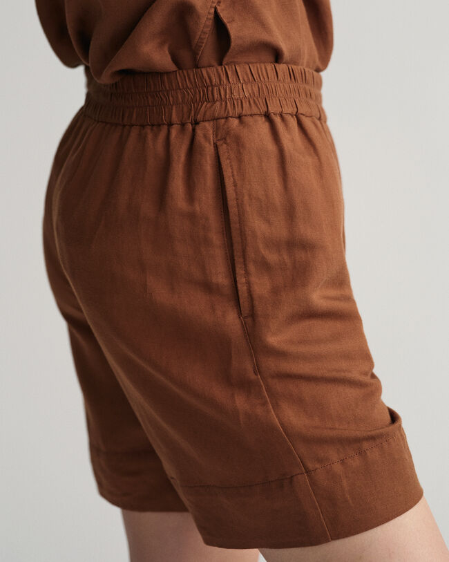 Pantaloncini pull-on in lino-viscosa