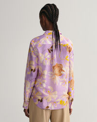 Camicia in misto cotone-seta con stampa floreale regular fit