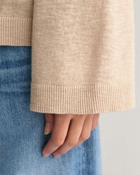 Maglia con scollo a V in misto lino