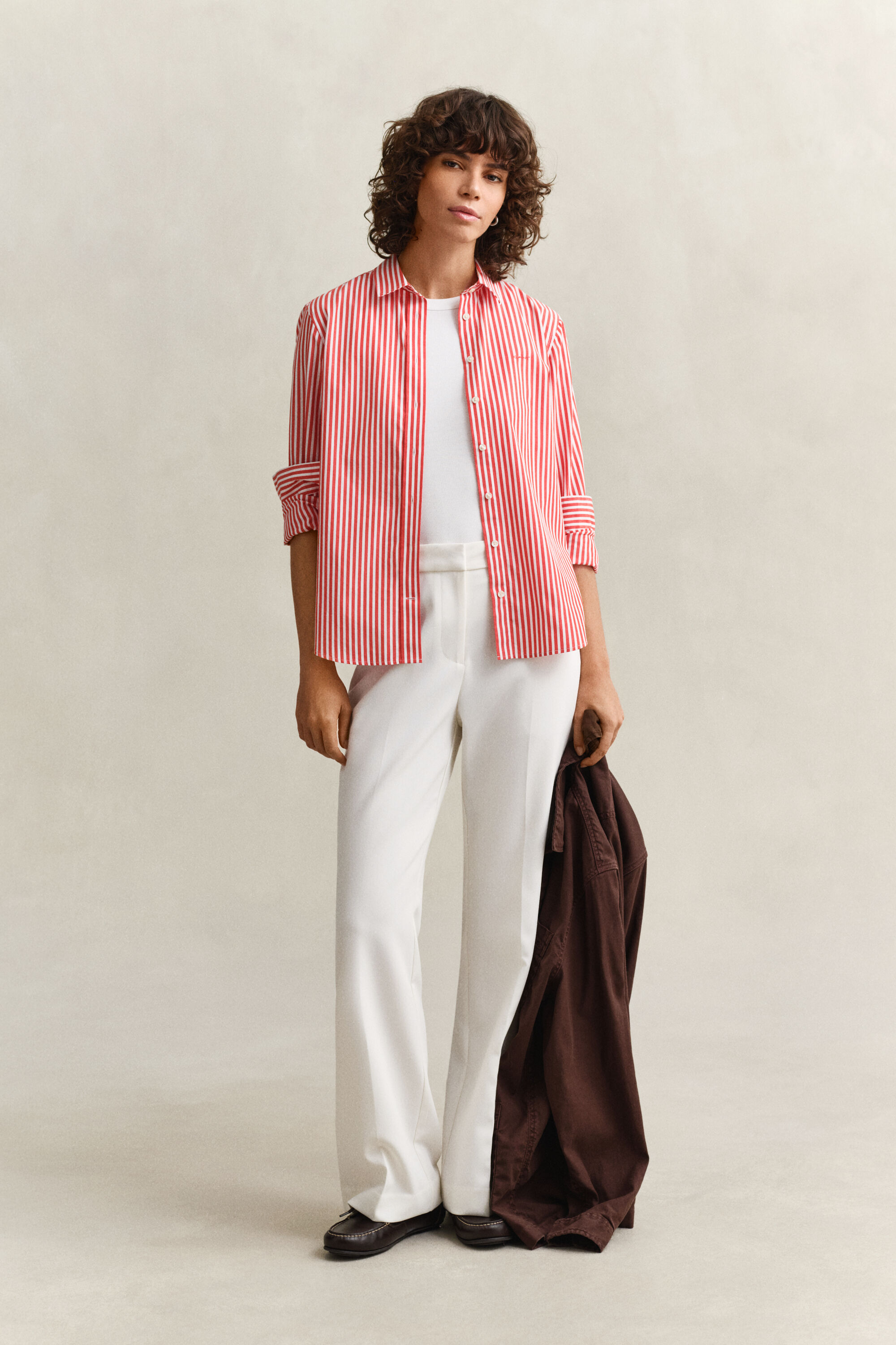 Camicia classica in popeline a righe regular fit