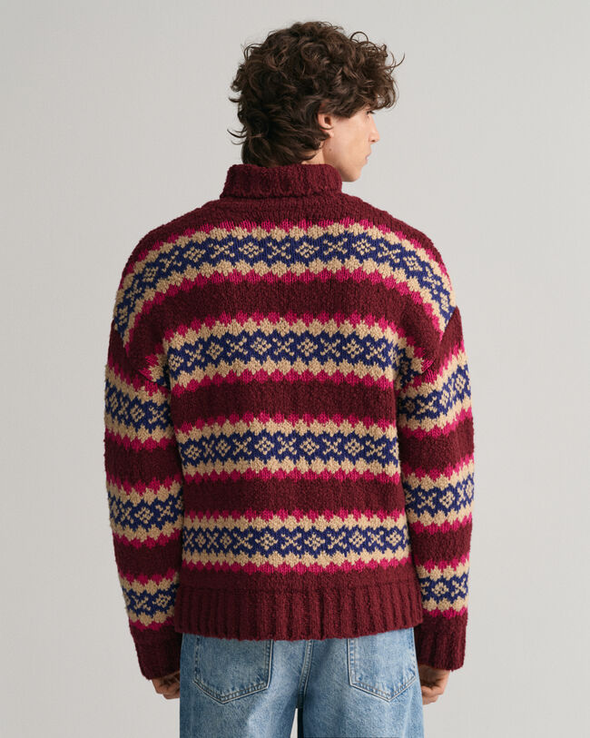 Maglia girocollo a imbuto Fair Isle