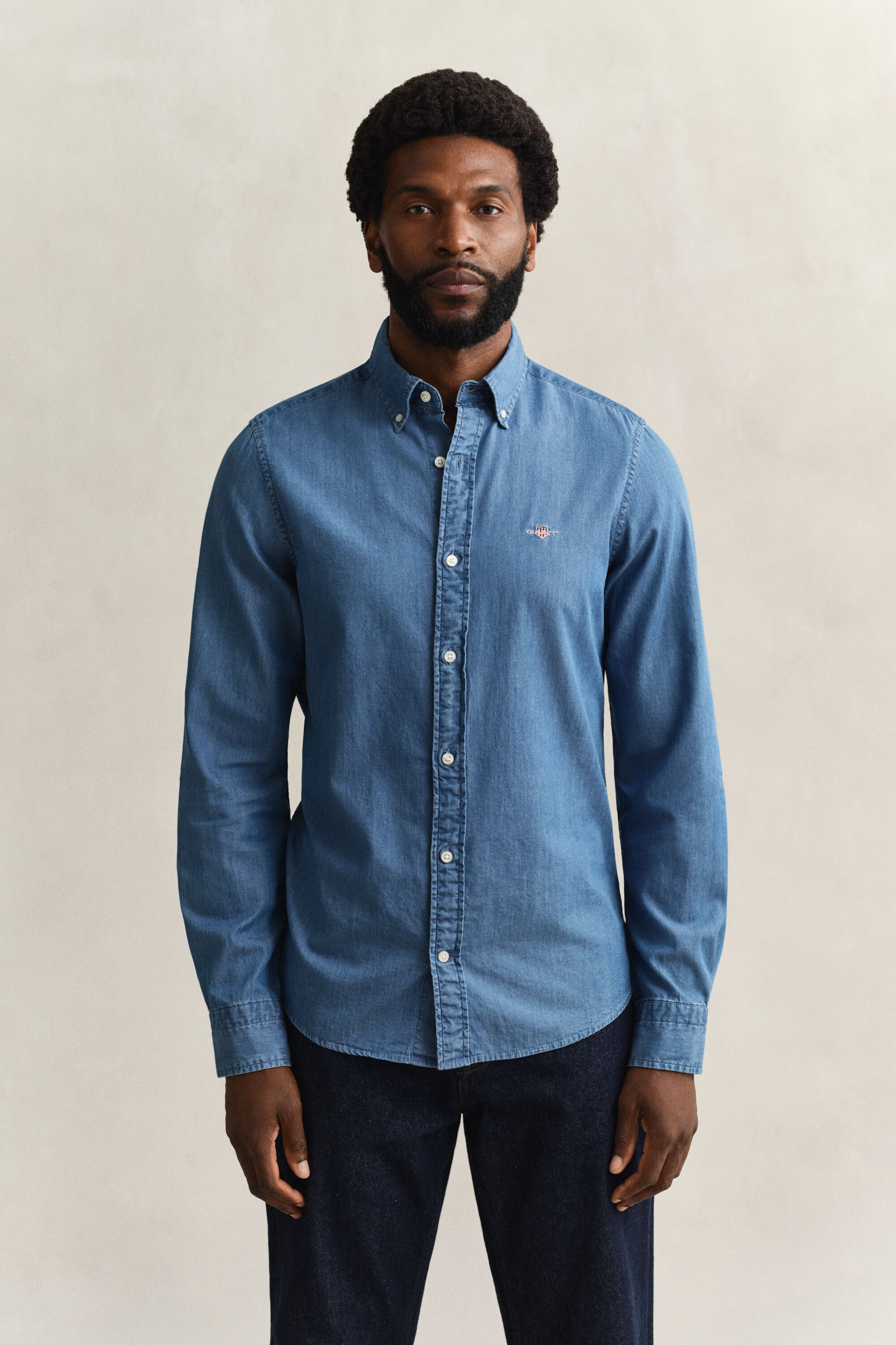Camicia indaco slim fit
