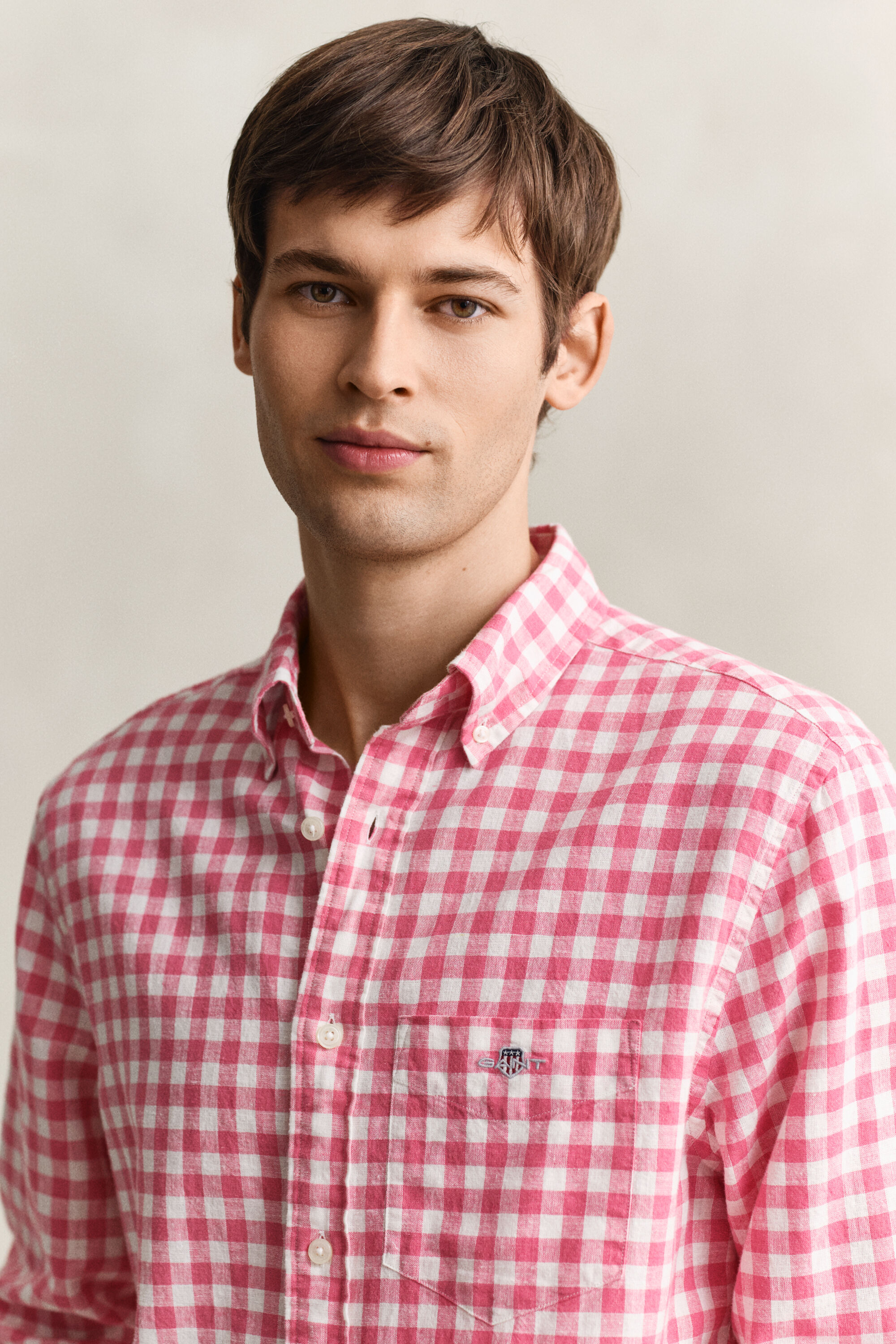 Camicia in misto lino percalle