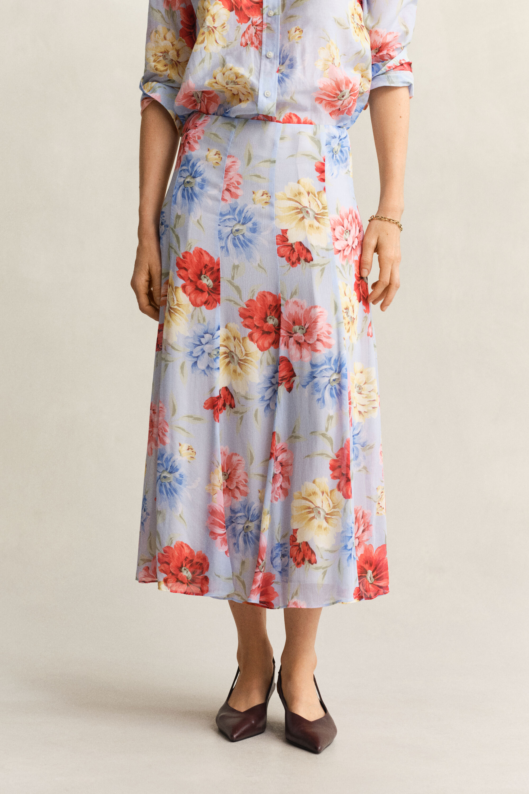 Gonna con stampa floreale