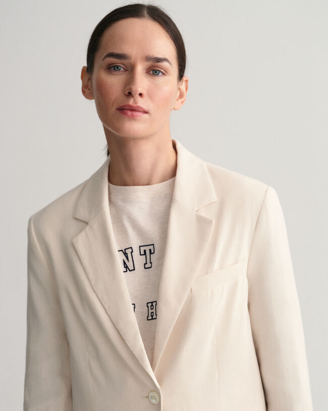 Blazer di lino elasticizzato regular fit