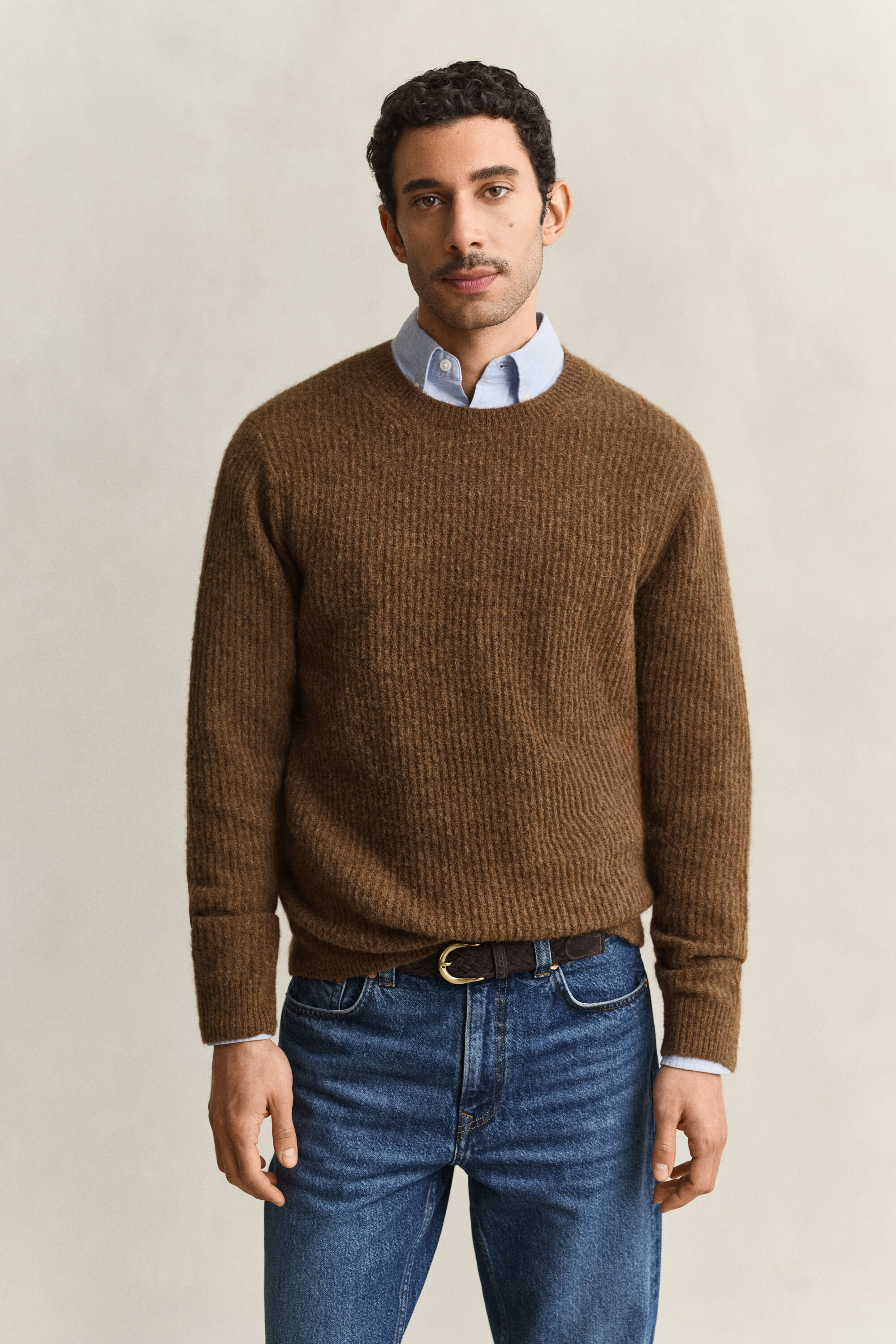 Maglia girocollo in misto lana d’alpaca