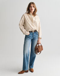 Camicia in popeline a righe oversize