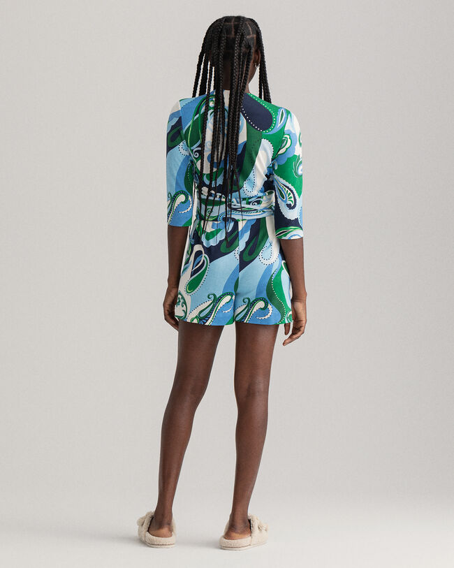 Tuta playsuit corta con motivo cachemire