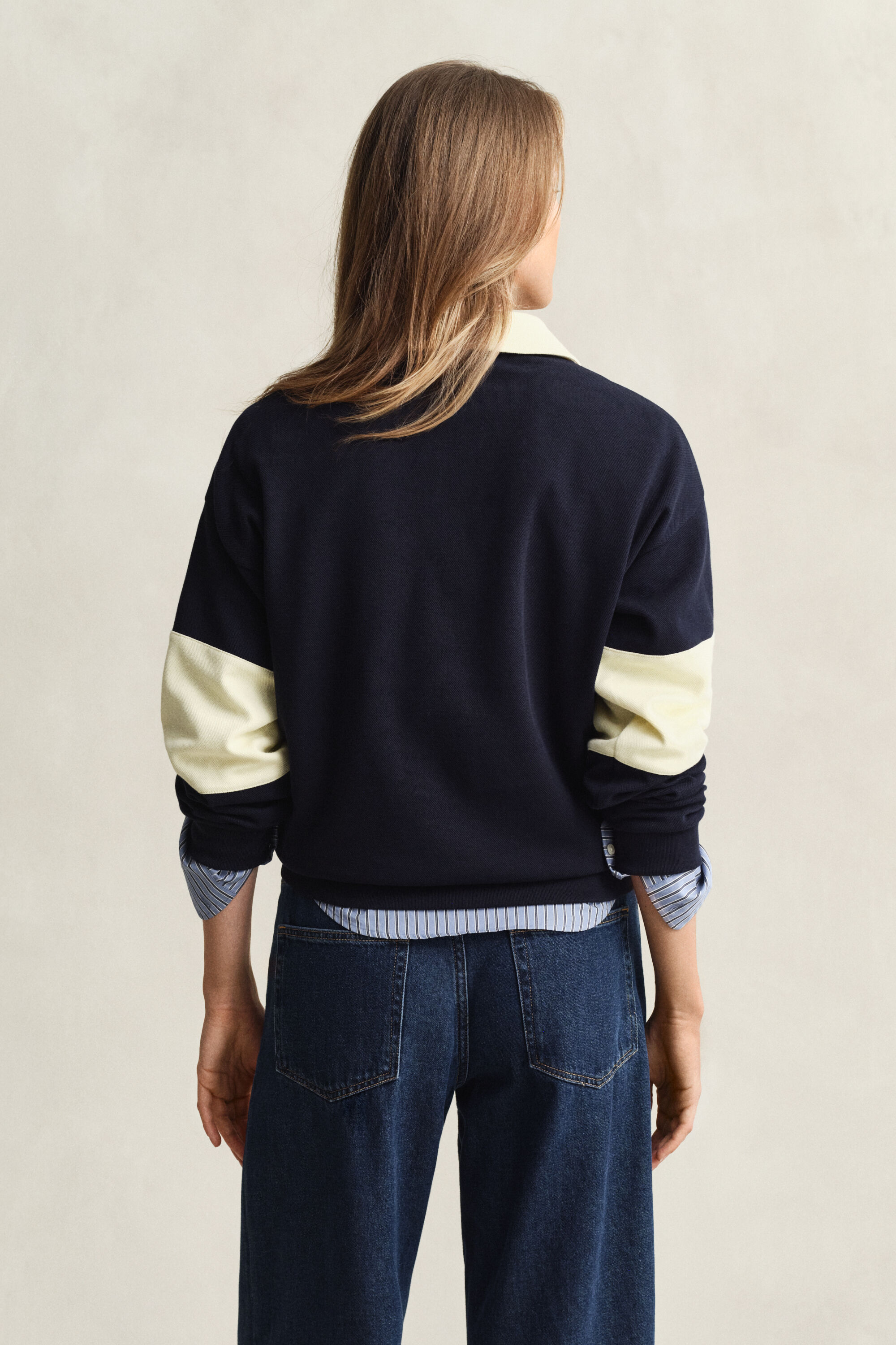 Rugger colour block in piqué a rilievo