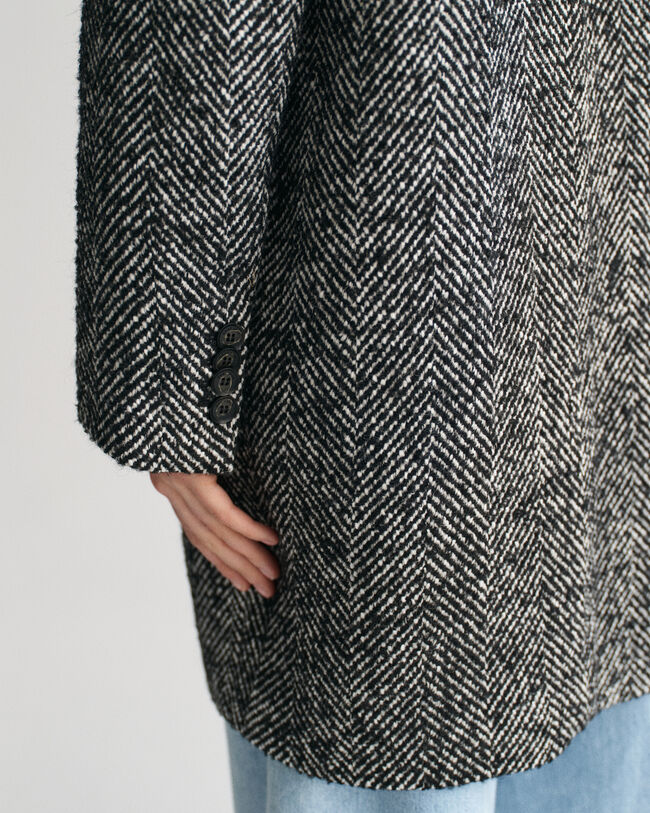 Cappotto Heritage con motivo a spina di pesce