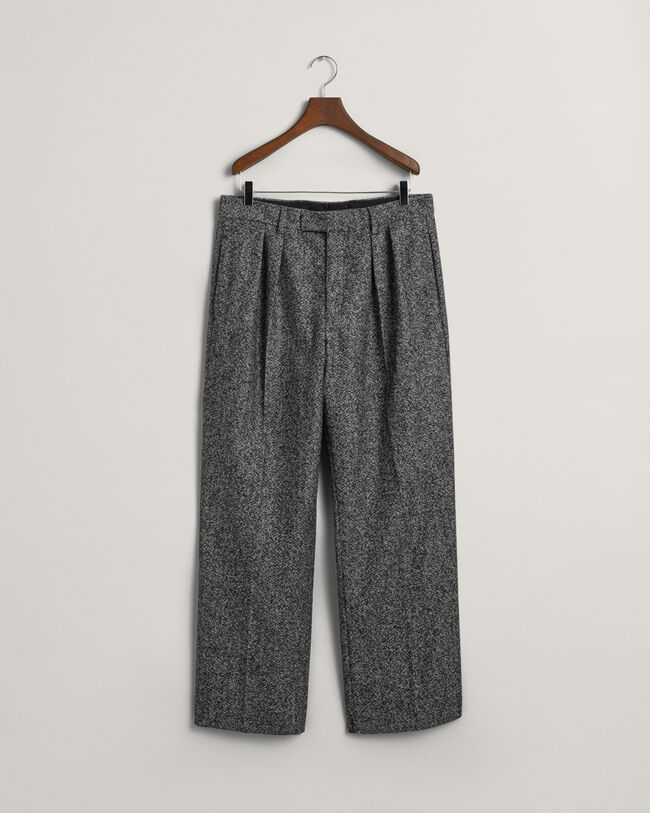 Pantaloni da abito in tweed a gamba larga