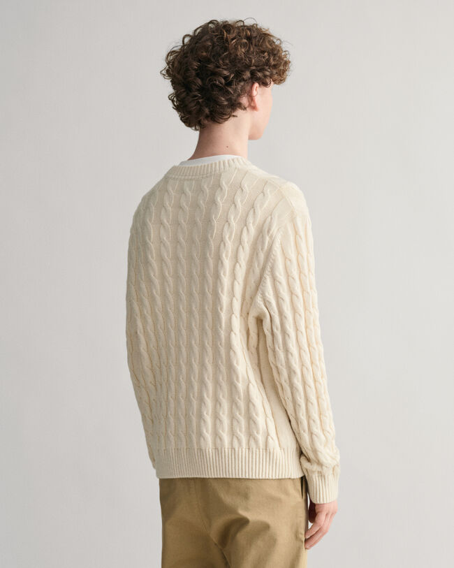 Maglia con scollo a V a trecce Shield Teens