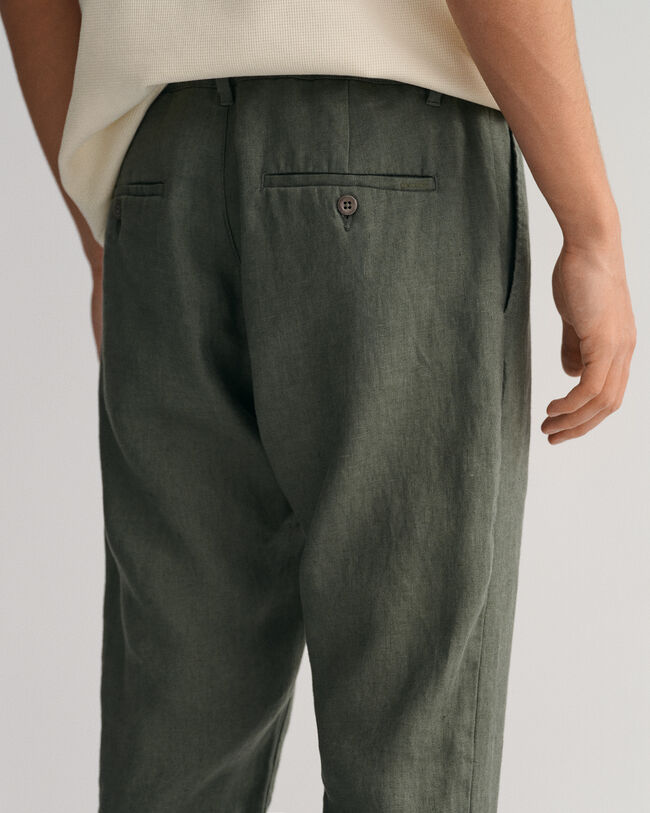 Pantaloni con coulisse in lino relaxed fit