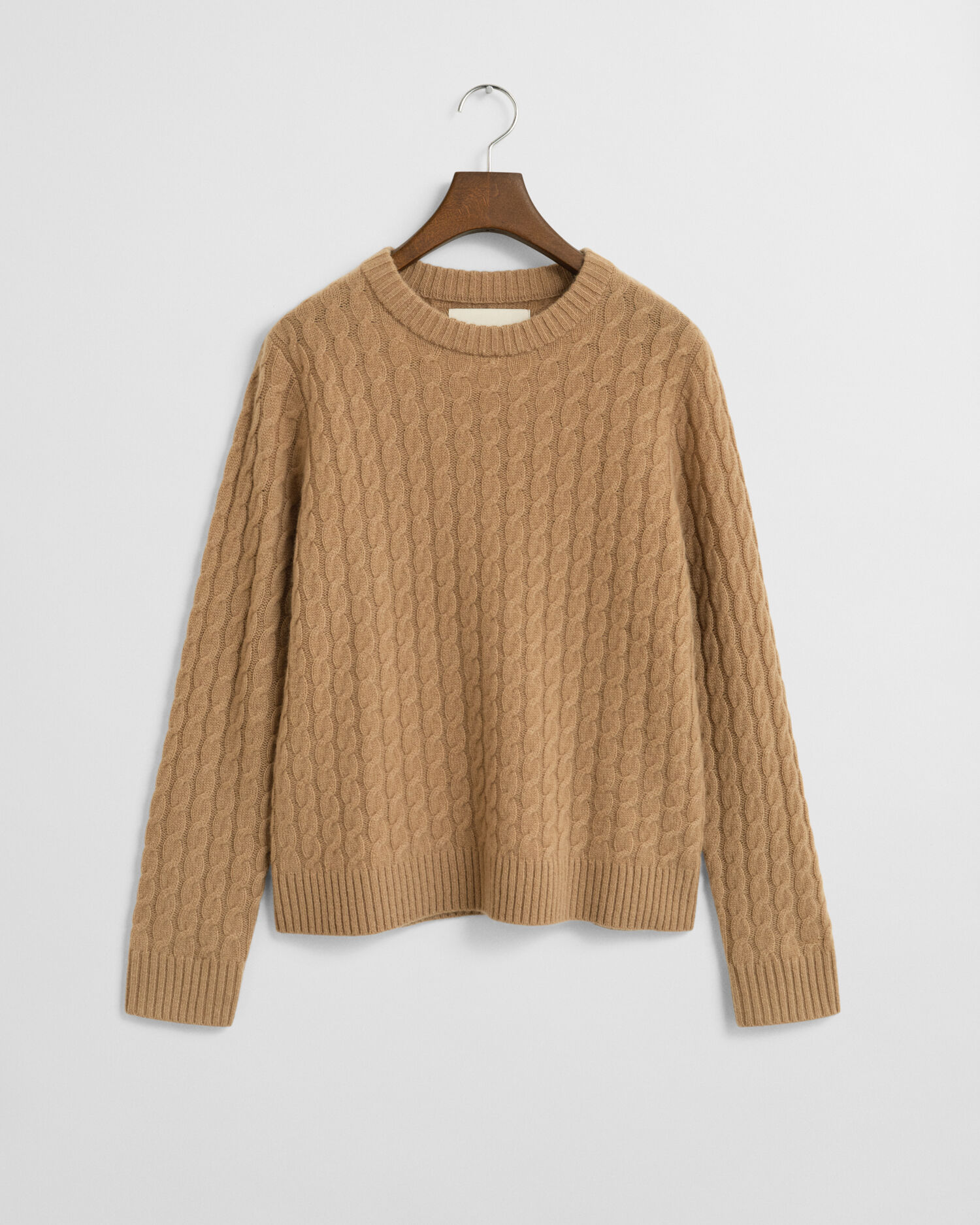 Maglia girocollo in cashmere a trecce