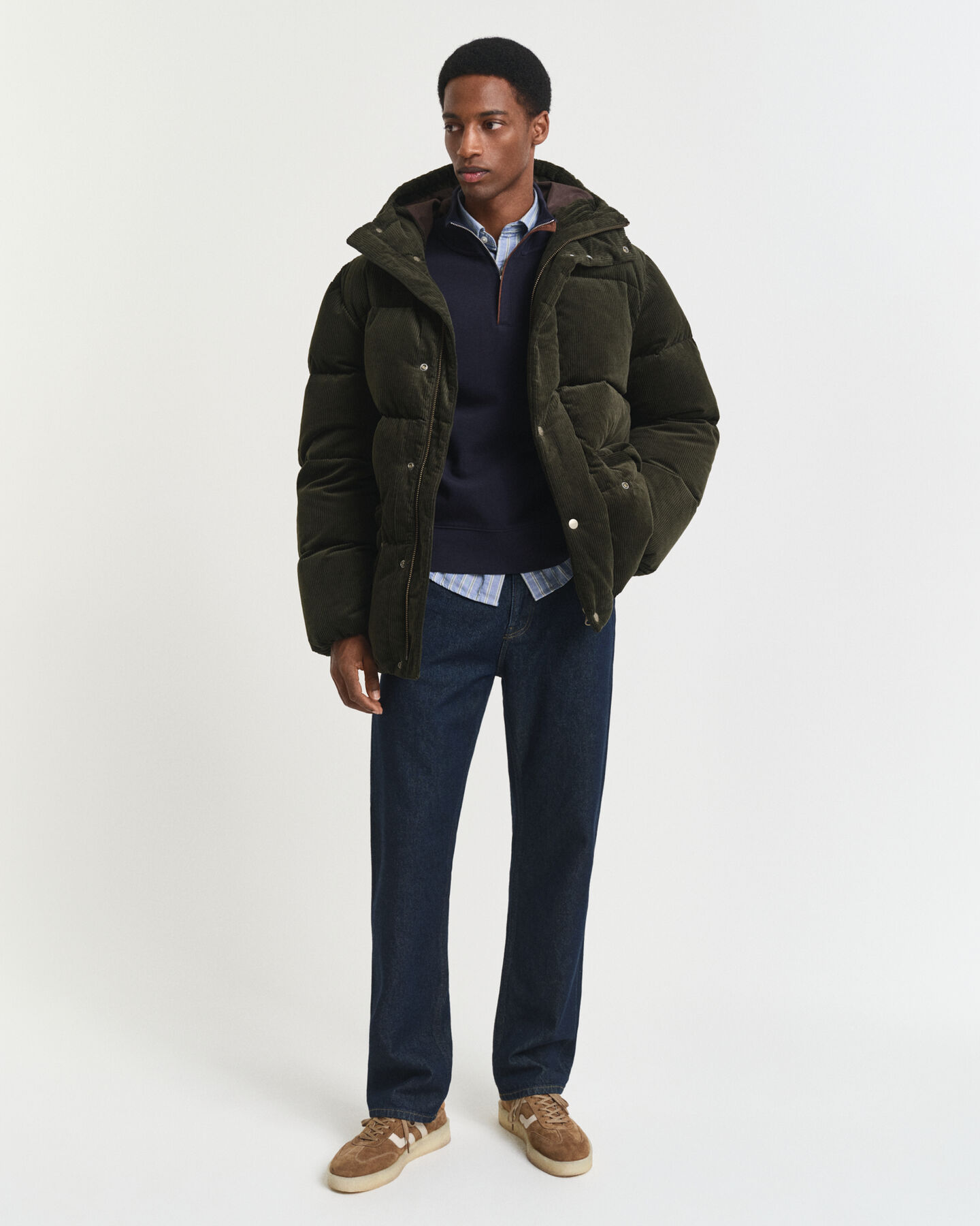 Felpa Sacker Rib con zip corta