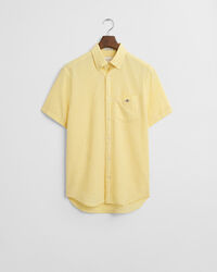 Camicia a maniche corte in misto cotone-lino regular fit