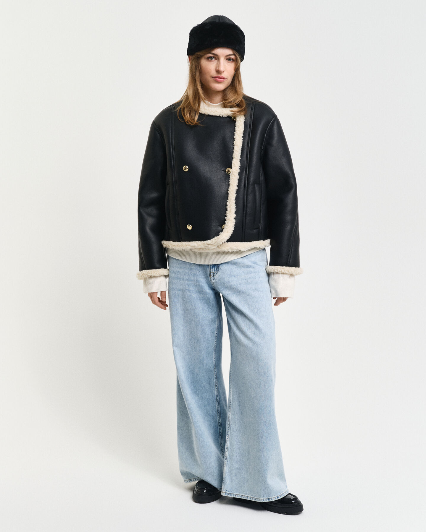 Giacca corta in shearling sintetico