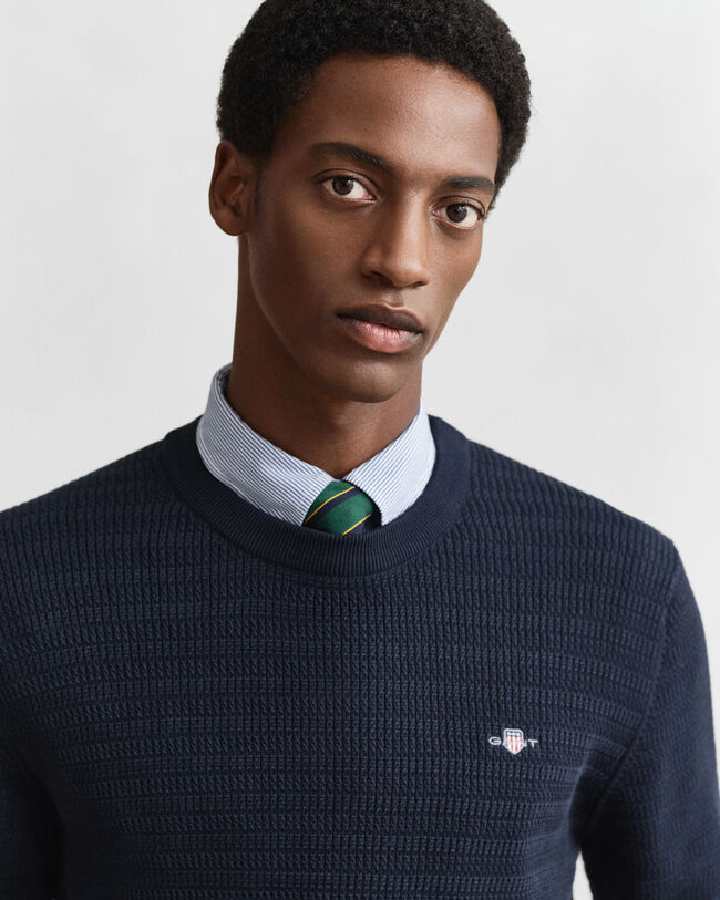 Maglia girocollo a mini trecce