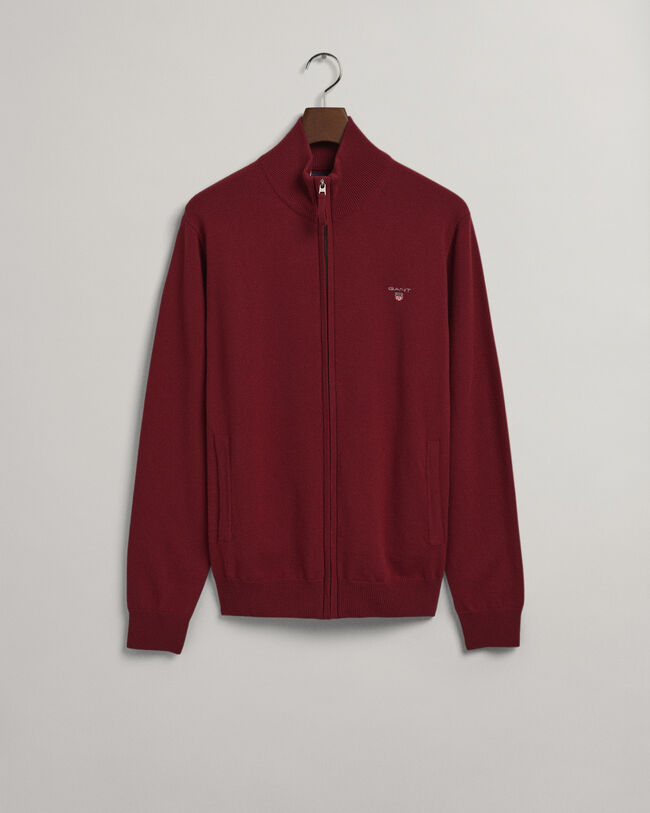 Cardigan con zip in lana d&rsquo;agnello extrafine