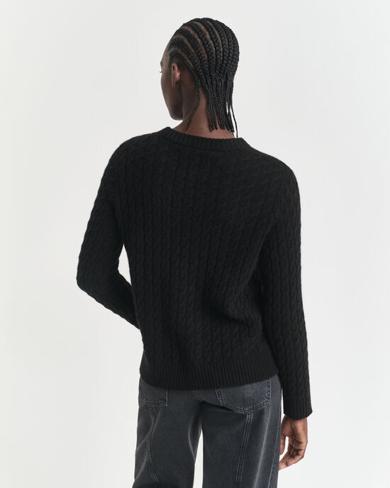 Maglia girocollo in cashmere a trecce