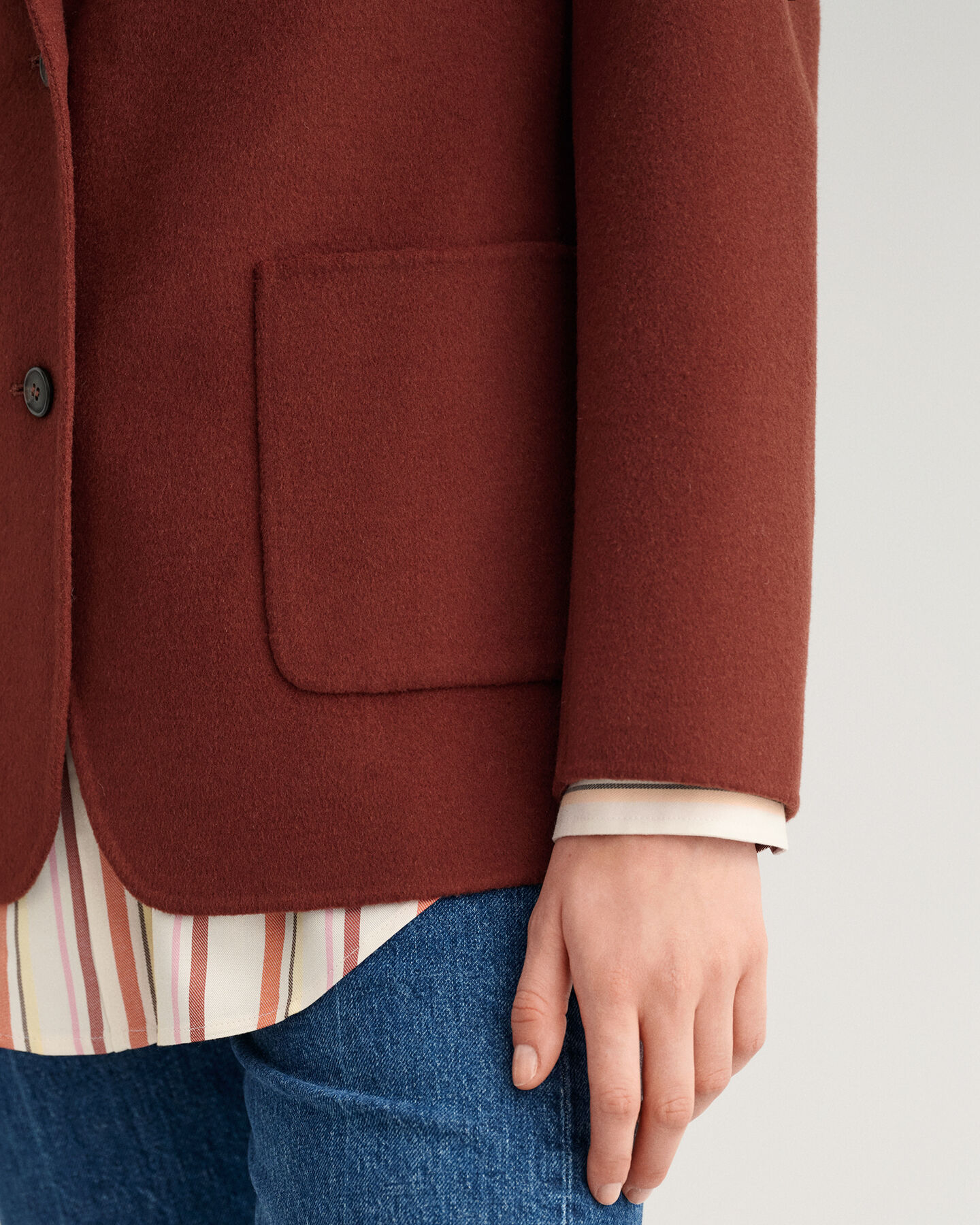 Blazer dritto cucito a mano