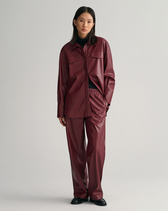 Pantaloni pull-on in finta pelle relaxed fit