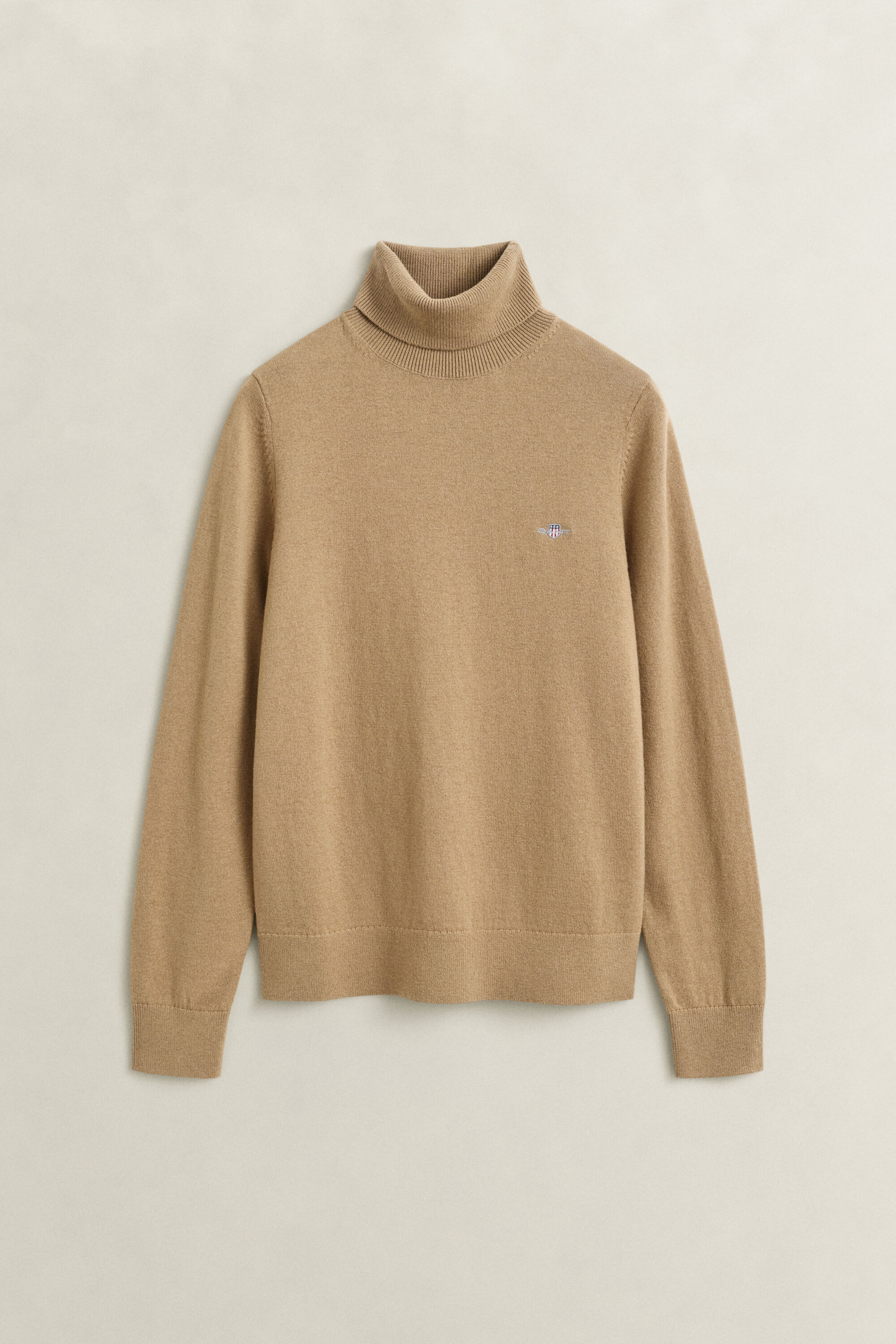Maglia con collo alto in lana e cotone