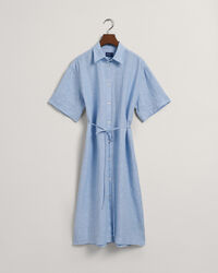 Abito chemisier in lino a maniche corte