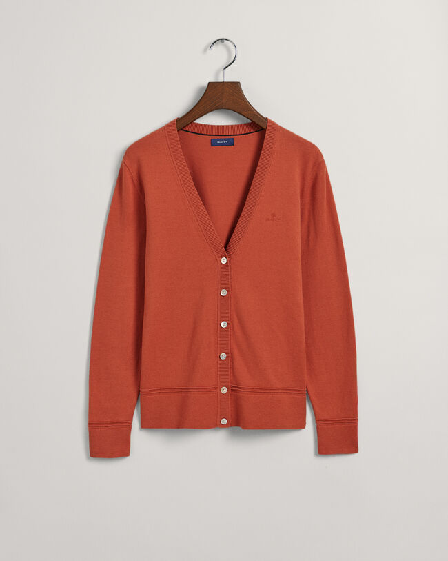 Cardigan con scollo a V in cotone leggero