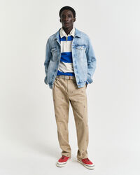 Pantaloni chino ricamati straight fit