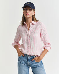 Camicia di lino a righe regular fit