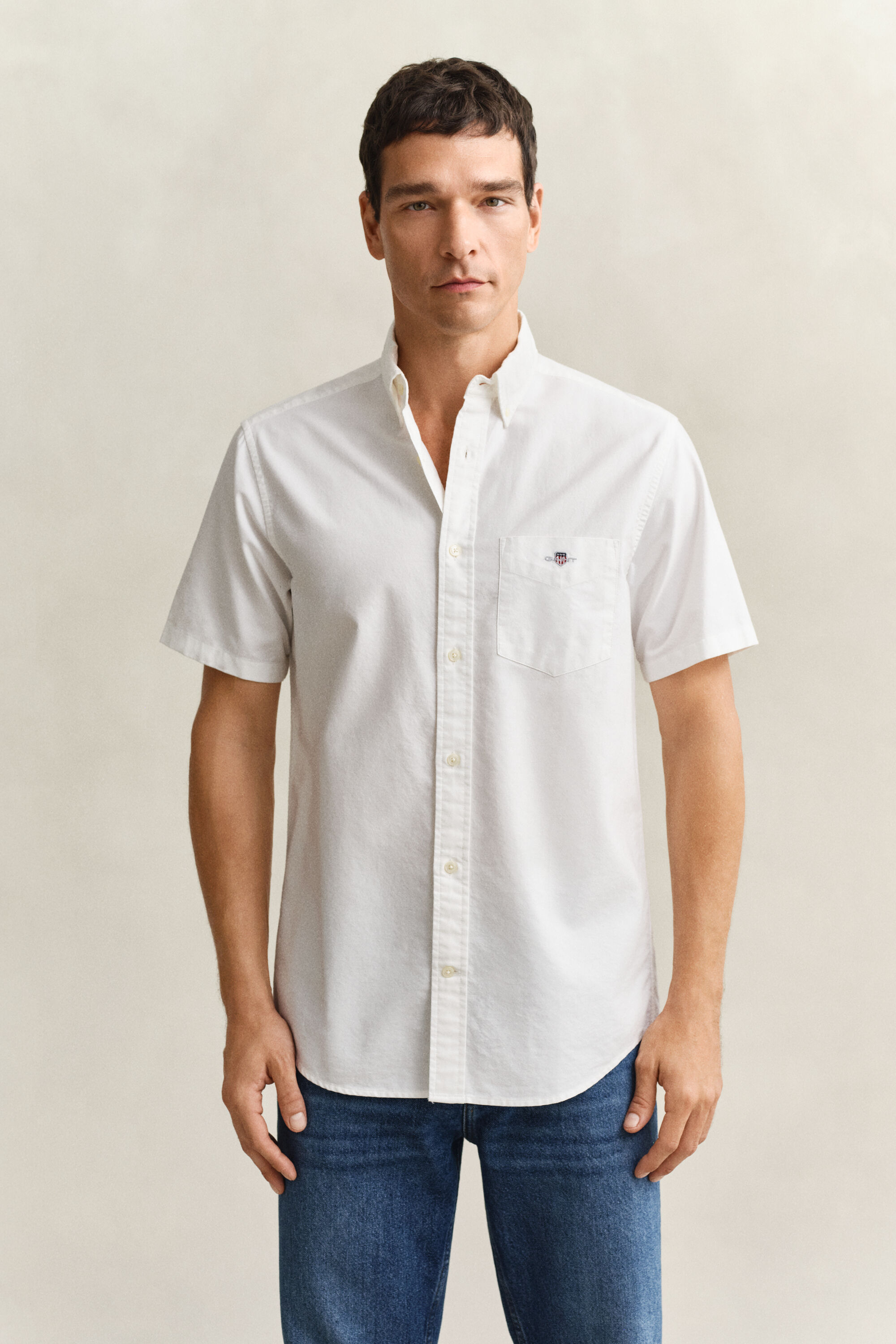 Camicia Oxford classica a maniche corte