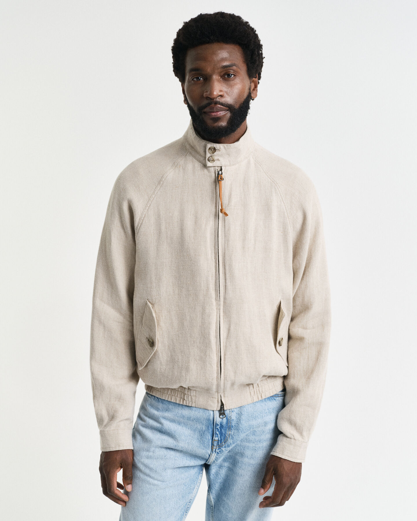 Giacca Harrington in lino