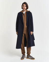 Felpa con zip e cappuccio in finissima lana d'agnello